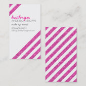 Carte De Visite PARTIES SCINTILLANT rayée en diagonale RETRO MODER (Devant / Derrière)