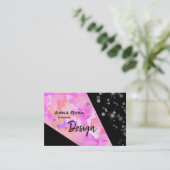 Carte De Visite *~* Parties scintillant rose Abstraite Florale géo (Debout devant)