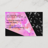 Carte De Visite *~* Parties scintillant rose Abstraite Florale géo (Dos)