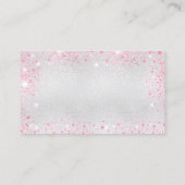 Carte De Visite Parties scintillant rose argent baby shower demand (Dos)