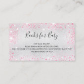 Carte De Visite Parties scintillant rose argent baby shower demand (Devant)