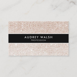Carte De Visite Parties scintillant rose champagne élégante à rayu
