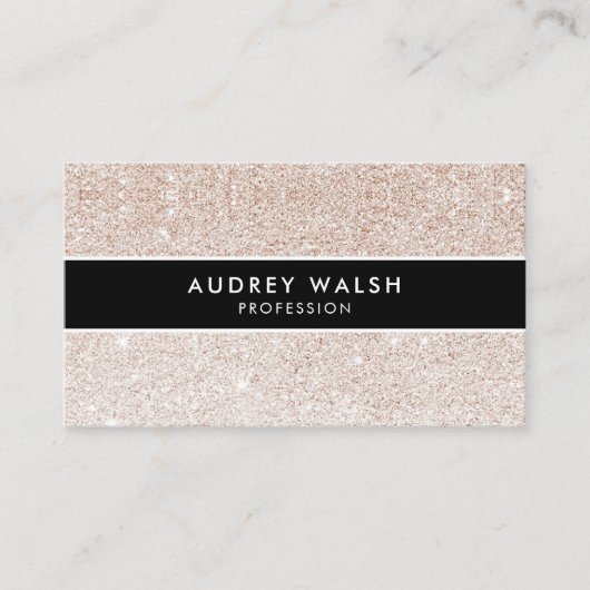 Carte De Visite Parties scintillant rose champagne élégante à rayu (Devant)