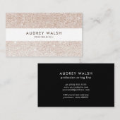 Carte De Visite Parties scintillant rose champagne élégante Blancs (Devant / Derrière)