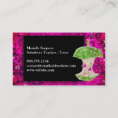 Carte De Visite Parties scintillant rose chaud Apple Substitut ens (Dos)