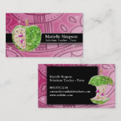 Carte De Visite Parties scintillant rose chaud Apple Substitut ens (Devant / Derrière)