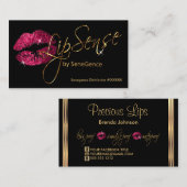 Carte De Visite Parties scintillant rose chaud et Gold Lipsense Se (Devant / Derrière)