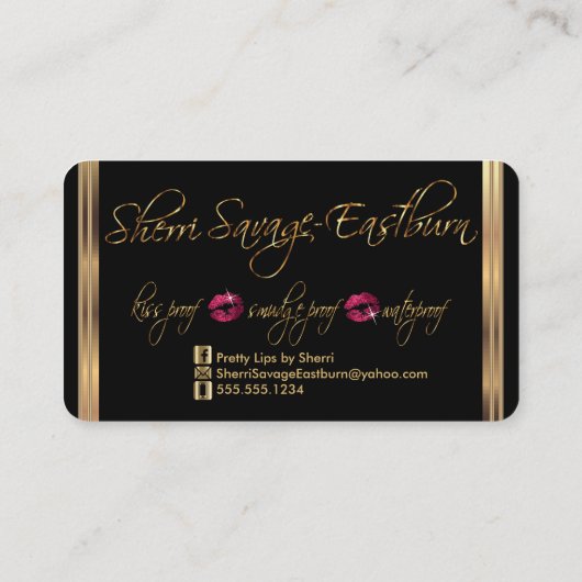 Carte De Visite Parties scintillant rose chaud et or (Dos)