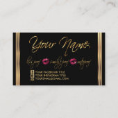 Carte De Visite Parties scintillant rose chaud et or (Dos)