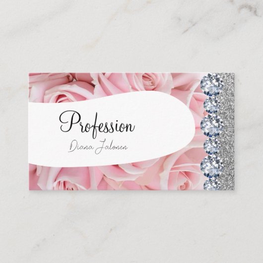 Carte De Visite Parties scintillant rose Chic Gold Artiste Rose Go (Devant)