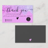 Carte De Visite Parties scintillant rose chic gouttes de rougir or (Devant / Derrière)