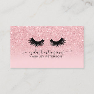 Carte De Visite Parties scintillant rose chic scintille des cils c