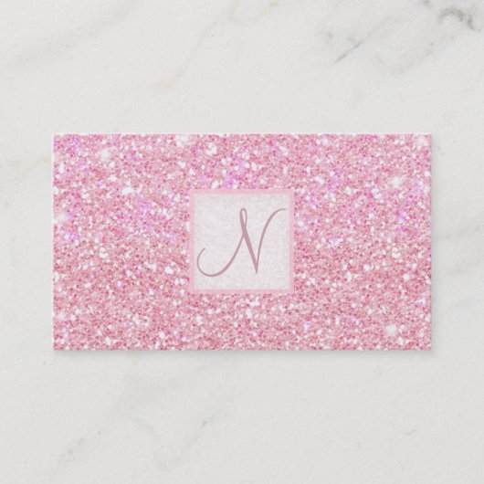 Carte De Visite Parties scintillant rose clair Chic Glam Glitzy Sa (Devant)