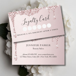 Carte De Visite Parties scintillant rose clair moderne Drop Salon