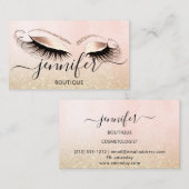 Carte De Visite Parties scintillant Rose de maquillage professionn (Devant / Derrière)