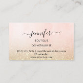 Carte De Visite Parties scintillant Rose de maquillage professionn (Dos)