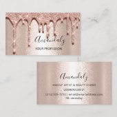 Carte De Visite Parties scintillant Rose de maquillage professionn (Devant / Derrière)