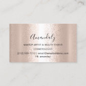 Carte De Visite Parties scintillant Rose de maquillage professionn (Dos)