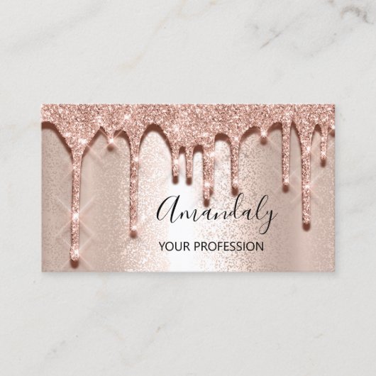 Carte De Visite Parties scintillant Rose de maquillage professionn (Devant)