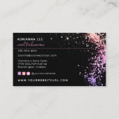 Carte De Visite Parties scintillant rose des mains Diamant Nails n (Dos)