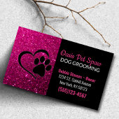 Carte De Visite Parties scintillant rose Design Chien Service de t