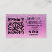 Carte De Visite Parties scintillant rose douce Ombre Lash Tech ave (Dos)