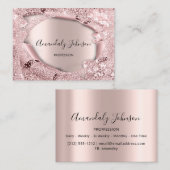 Carte De Visite parties scintillant ROSE du planificateur d'événem (Devant / Derrière)