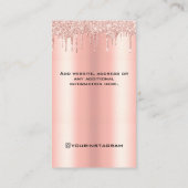 Carte De Visite Parties scintillant Rose Écran d'oreilles pour bi (Dos)