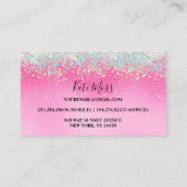 Carte De Visite Parties scintillant rose Élégante (Dos)