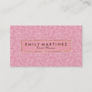Carte De Visite Parties scintillant rose élégante et étincelle des