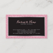 Carte De Visite Parties scintillant Rose Et Argent Noir (Dos)