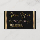 Carte De Visite Parties scintillant rose et or (Dos)