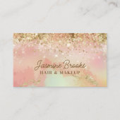 Carte De Visite Parties scintillant rose et or Beauté (Devant)