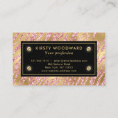 Carte De Visite Parties scintillant rose et or Glam Tiger Stripes  (Dos)