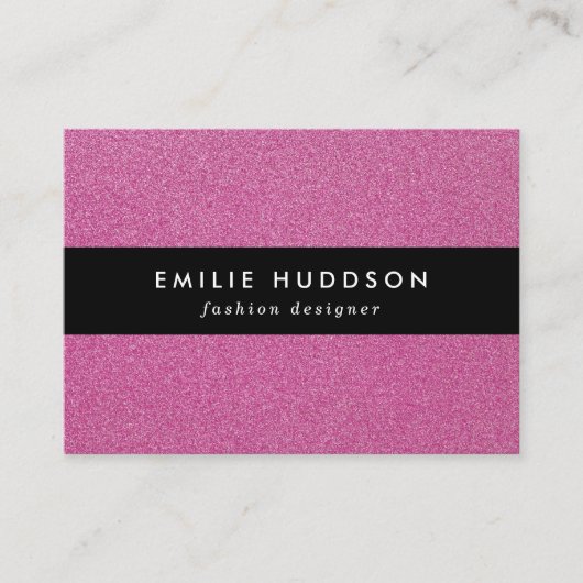 Carte De Visite Parties scintillant rose, Étincelle, Arrière - pla (Devant)
