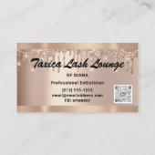 Carte De Visite Parties scintillant Rose Eyelash de maquillage QRC (Dos)