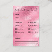 Carte De Visite Parties scintillant Rose Eyelash Extension Enregis (Dos)