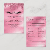Carte De Visite Parties scintillant Rose Eyelash Extension Enregis (Devant / Derrière)