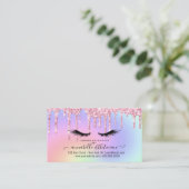 Carte De Visite Parties scintillant Rose Eyelash Extension Fidélit (Debout devant)