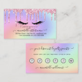 Carte De Visite Parties scintillant Rose Eyelash Extension Fidélit (Devant / Derrière)