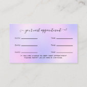 Carte De Visite Parties scintillant Rose Eyelash Extension Rendez- (Dos)