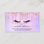Carte De Visite Parties scintillant Rose Eyelash Extension Rendez- (Devant)