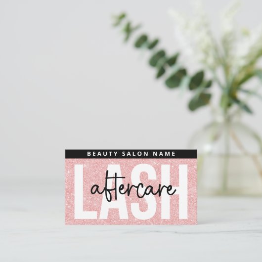 Carte De Visite Parties scintillant Rose Eyelash Extensions Lash A (Debout devant)