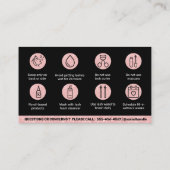 Carte De Visite Parties scintillant Rose Eyelash Extensions Lash A (Dos)