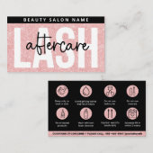 Carte De Visite Parties scintillant Rose Eyelash Extensions Lash A (Devant / Derrière)
