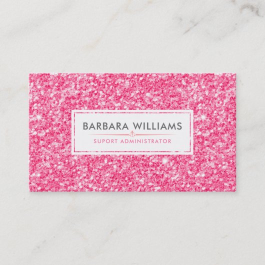 Carte De Visite Parties scintillant rose Faux Design moderne (Devant)