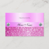 Carte De Visite Parties scintillant rose Fille Étincelante de luxe (Devant)