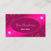 Carte De Visite Parties scintillant Rose Fille Luxe Étoiles Diaman (Devant)