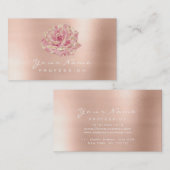 Carte De Visite Parties scintillant Rose Flower Gold Champagne Lux (Devant / Derrière)