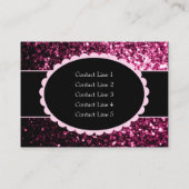 Carte De Visite Parties scintillant rose foncé brillant étincelant (Dos)